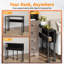 Bureau pliant peu encombrant avec tablette de rangement - Table d'ordinateur portable sur roulettes - Structure en acier robuste - Assemblage facile - Idéal pour le bureau à domicile, la chambre à coucher et le bureau - Noir