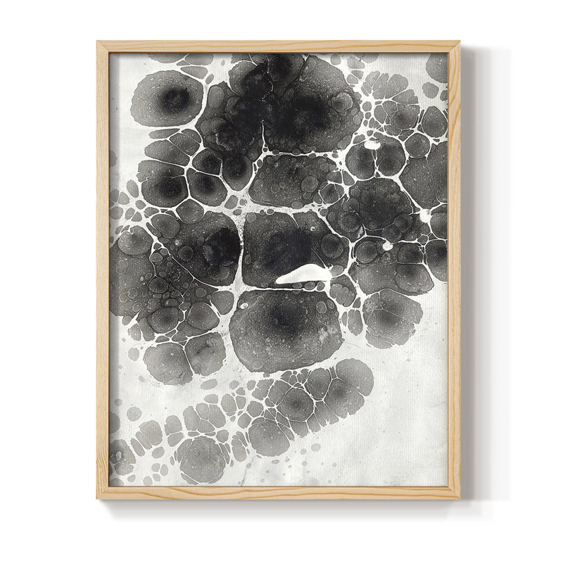 Impression encadrée «Marble» - bois massif, Naturel, H 15 po x l 12 po