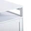 Enceinte de litière, meuble de litière pour chat avec prise dissimulée, 2 portes, banc de rangement pour salle de bain pour chat, table d'appoint pour chat, grand bac à litière en bois inclus, blanc-1231301899