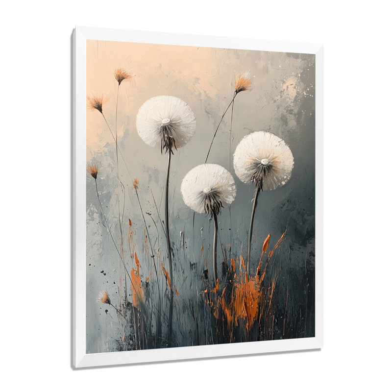 Howe - Floral Canvas Art Print, H 32 po x l 24 po, Reproduction encadrée d'une seule photo, Blanc
