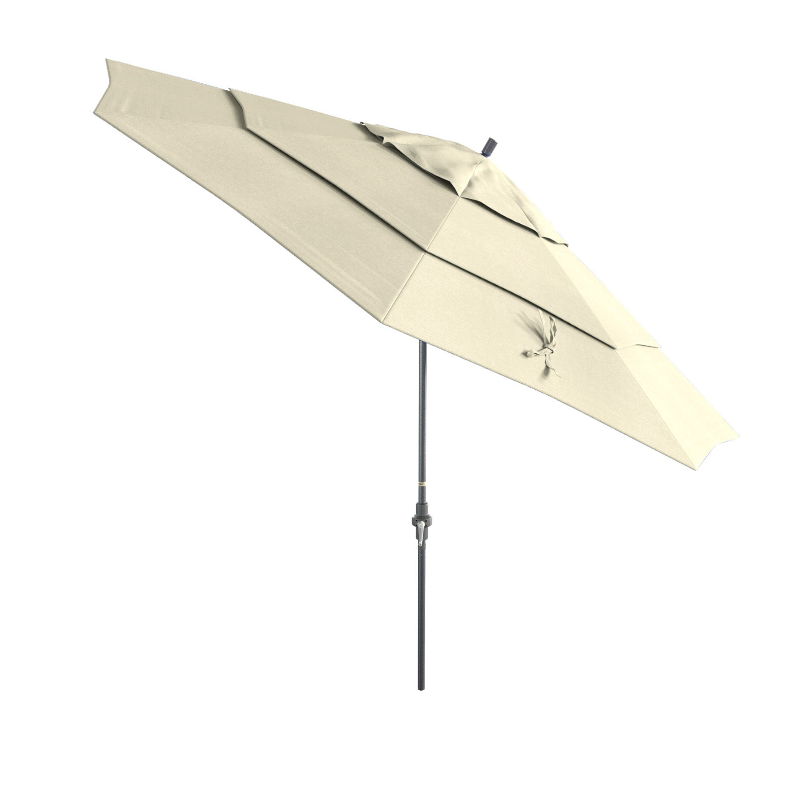 Ohara 132'' Market Umbrella, Antique Beige Sunbrella® Canvas, Hammertone Gray