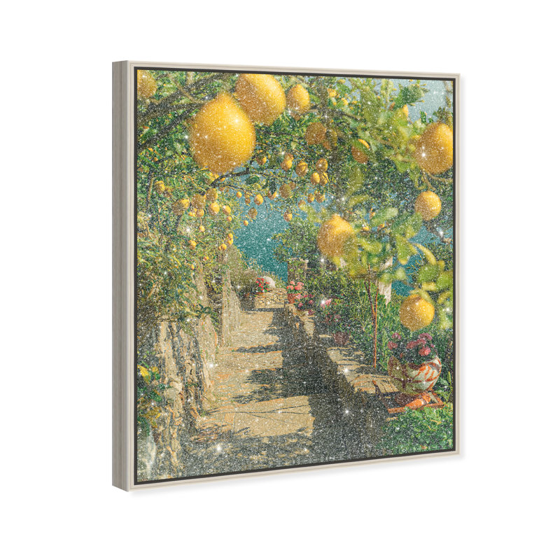 Lemon Grove Print by Oliver Gal, 17"H x 21"W, Silver Floater Frame