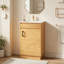 Meuble-lavabo de salle de bain avec lavabo en céramique, porte à fermeture douce et tablette réglable