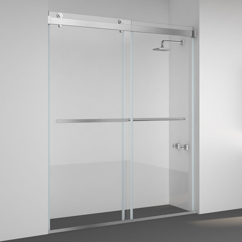 Spezia 56" - 60"W x 76" H Double Sliding Frameless Shower Door