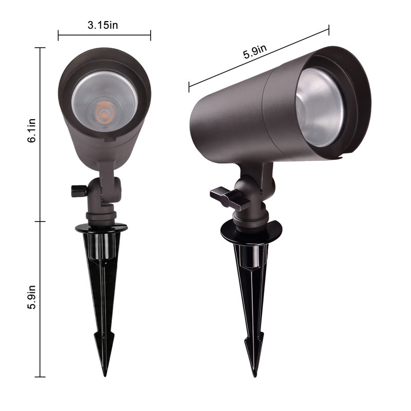 290 Lumens 4-Watt Low voltage integrated LED Outdoor Spotlight with Adjustable Lamp Head