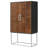  Jesaiah 2-door Home Bar Cabinet Wine Storage Walnut and Black