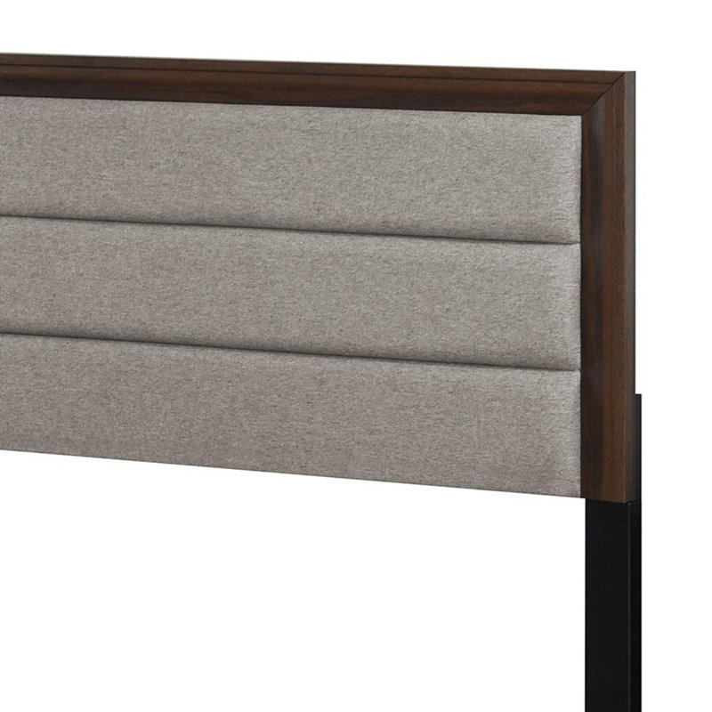 52-inch Upholstered Bed, Queen, Brown/Taupe