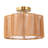 Dimmable Semi Flush Mount Ceiling Light Rattan Drum Pendant Lighting Chandelier-1251493264