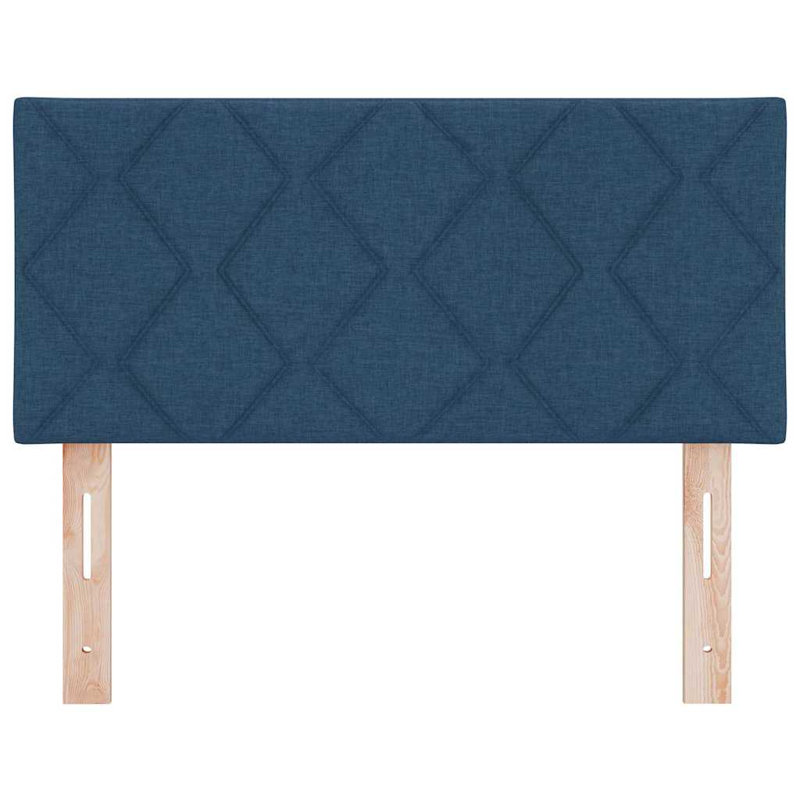  Headboard Wall-Mounted Geometric Manual Velvet, Blue, 128cm H x 90cm W x 7cm D