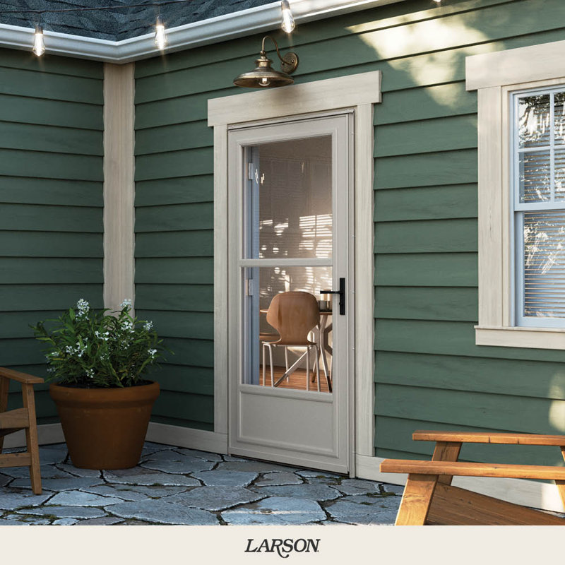 80 Series Midview Storm Door with Retractable Screen (handle sold separately), 34" x 81", Black