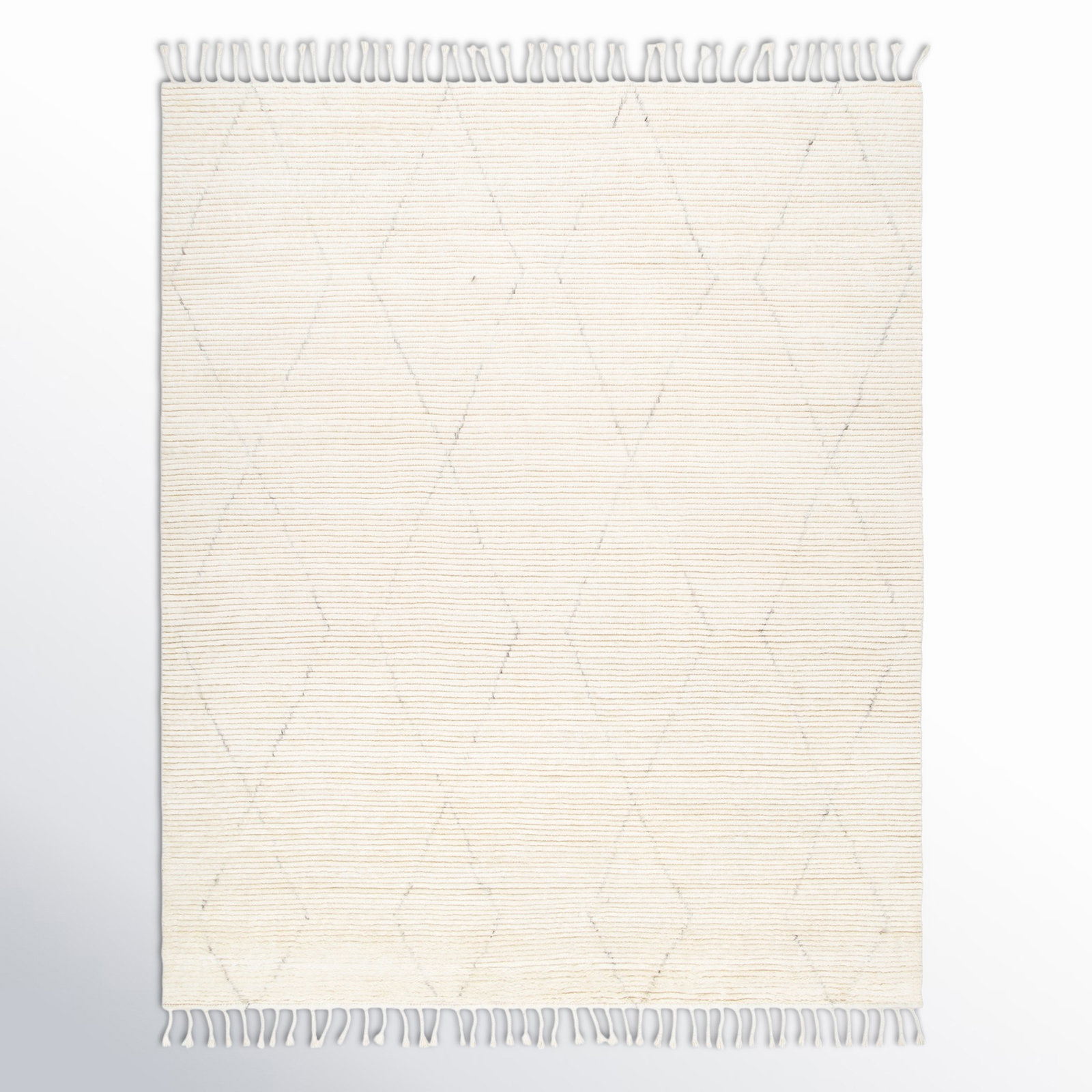 Talon Hand-Knotted Geometric Cream Rug, Rectangle 9' x 12'
