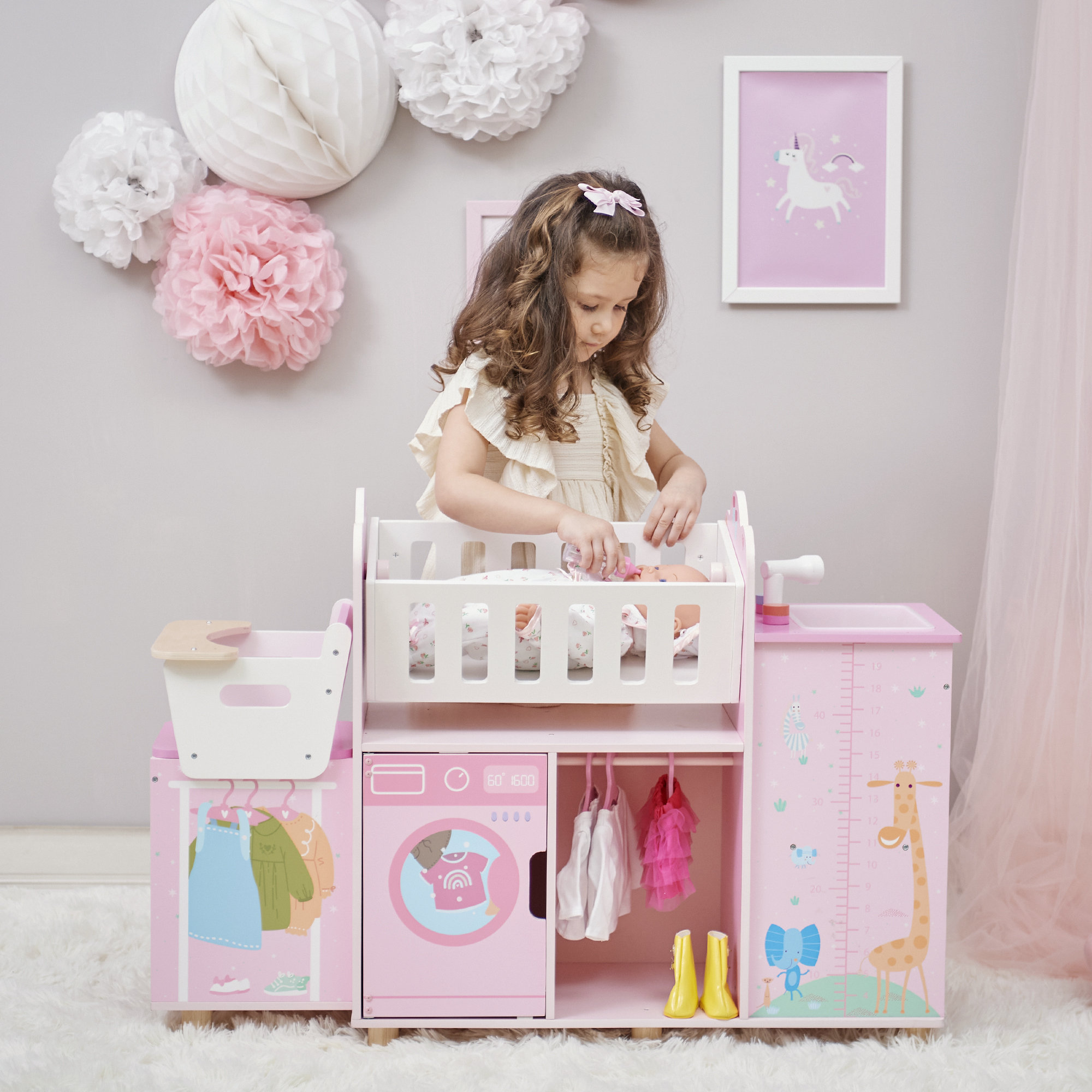 Step2 Love & Care Deluxe Baby Doll Nursery Playset for Kids, Compact  Nursery Playset, Washer, Sink, and Changing Station, Easy to Assemble,  Toddlers