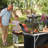 Patio Portable Folding Bar Table With Shelf-1359283957