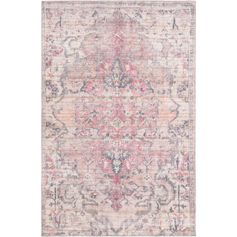Tapis oriental beige / rose Engelman, Rectangle 5 pi 3 po x 8 pi