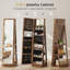 360° Swivel Lockable Jewelry Mirror Cabinet with Storage Shelves-1958386748