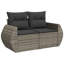 Ensemble de canapé de jardin Vidaxl PE gris rotin modulaire