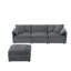 Canapé modulaire en chenille 103 po avec coussins doubles et repose-pieds mobile Norvale-503605006
