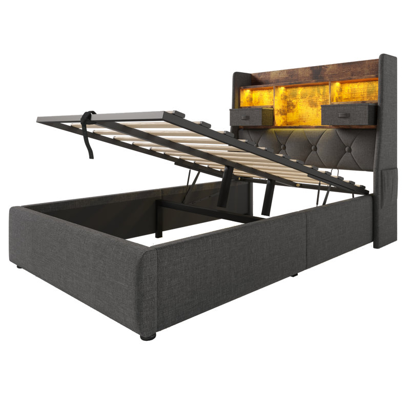 Upholstered Lift Up Storage Ottoman Bed, 3ft