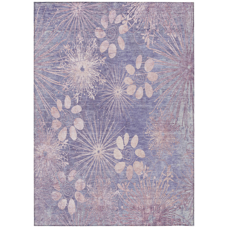Machine Washable Indoor/Outdoor Leavittsburg ACN2225 Floral Rug