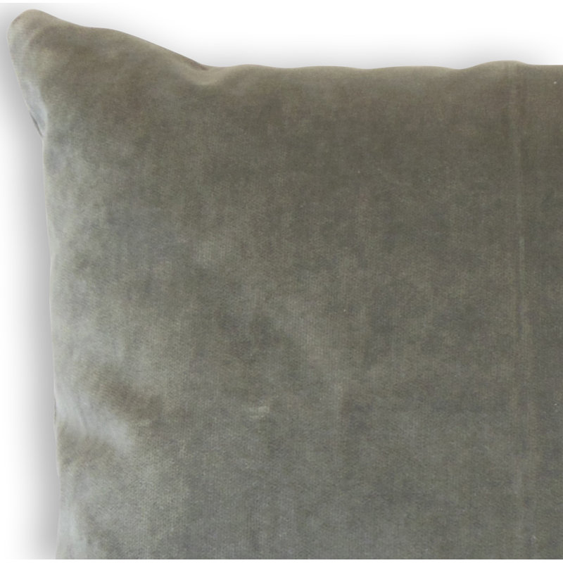 Coussin en coton Caly, Hauteur (18 po) x largeur (18 po), Gris