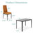 Hekimhan 5-Piece Kitchen Dining Table Set w/ Glass Tabletop, 4 Faux Leather Chairs-347575862-351290944