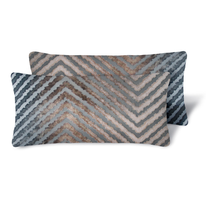  Rectangular Velvet Pillow Cover & Insert, Gunmetal