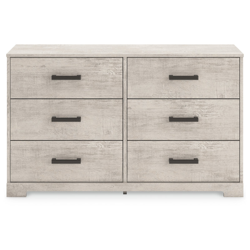 Gray Oak Grain 6-Drawer Modern Farmhouse Dresser