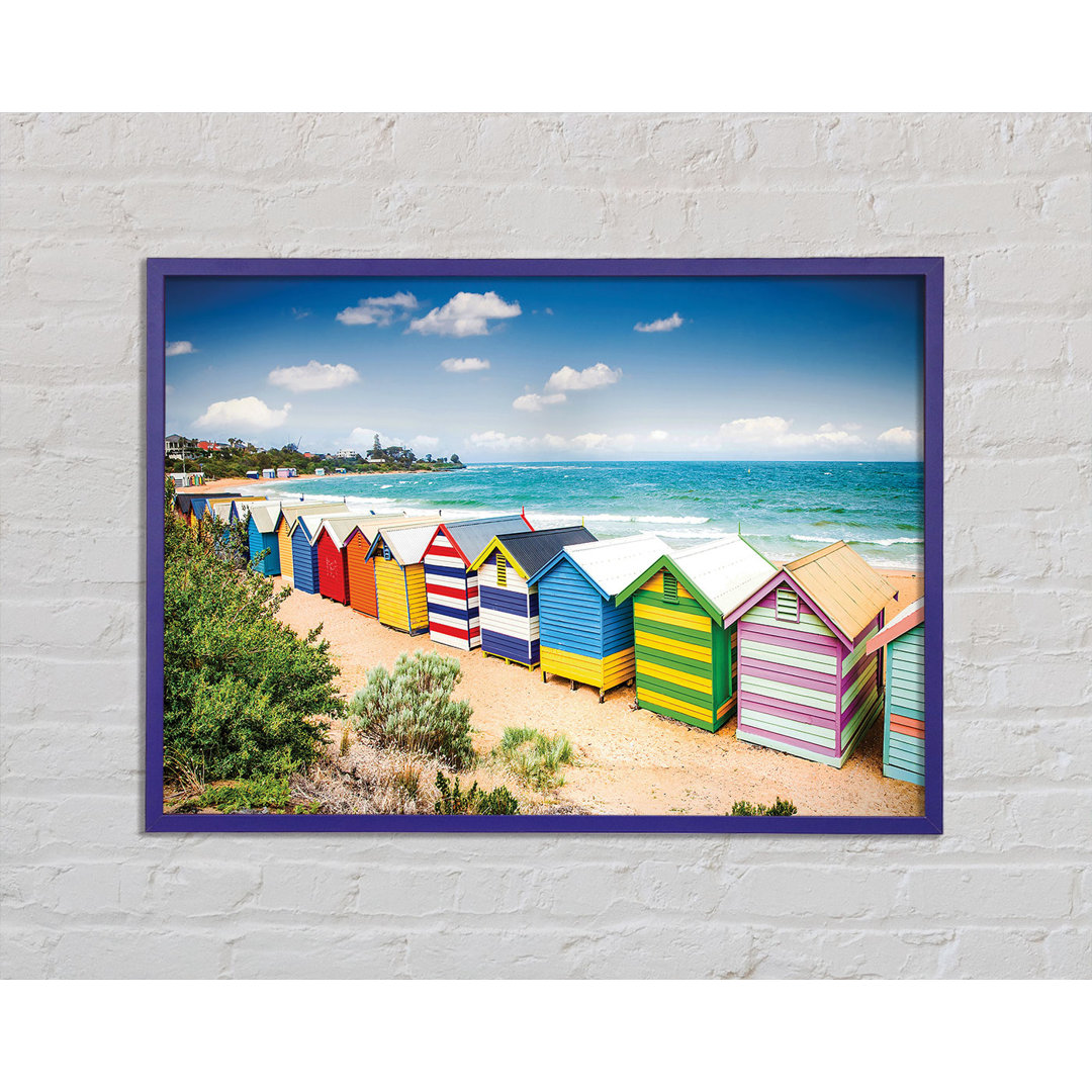 Beach Hut Delight Gerahmter Druck Wandkunst