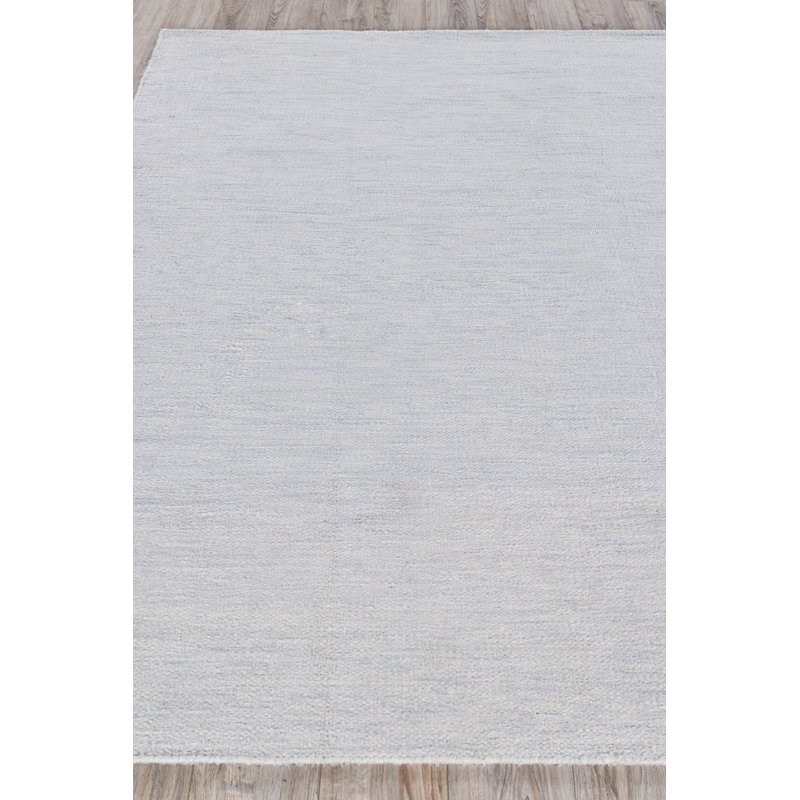 Tranquility Flatweave Wool Area Rug in Silver, Rectangle 8' x 10'
