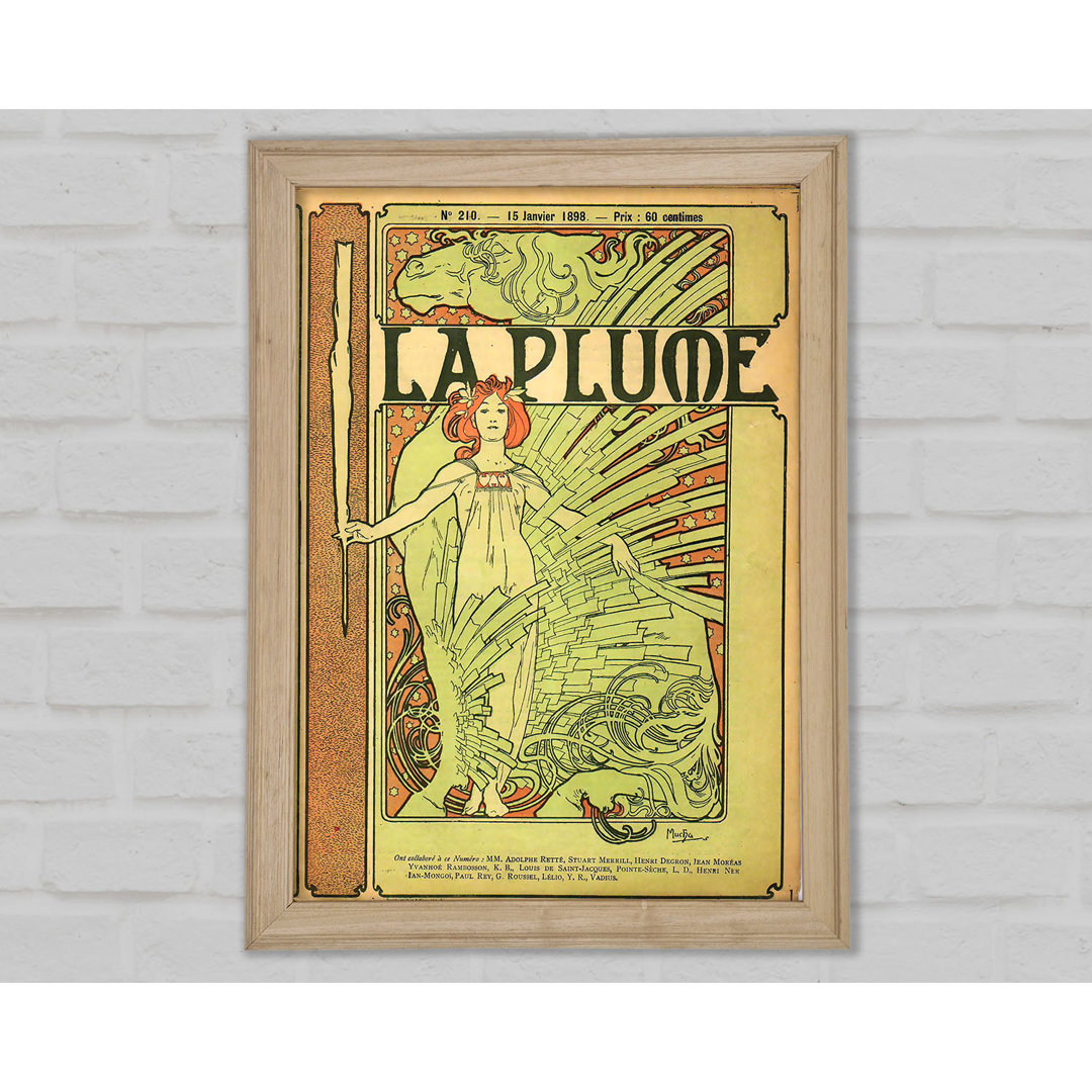 La Plume von Alphonse Mucha - Einzelner Bilderrahmen Kunstdrucke