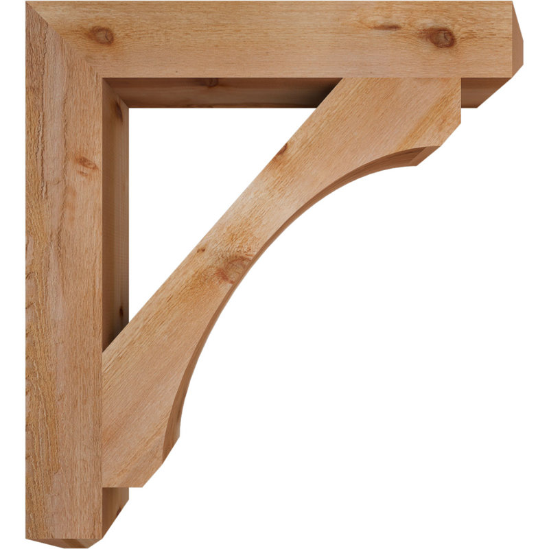H Support en bois / corbeau, Cèdre rouge de l'Ouest (scié brut), H 44 po x l 6 po x P 40 po