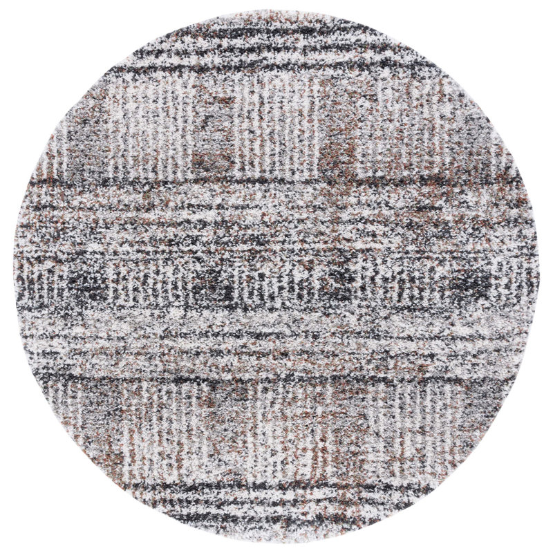 Jericho Shag Performance Abstract Rug, Round 6'7"
