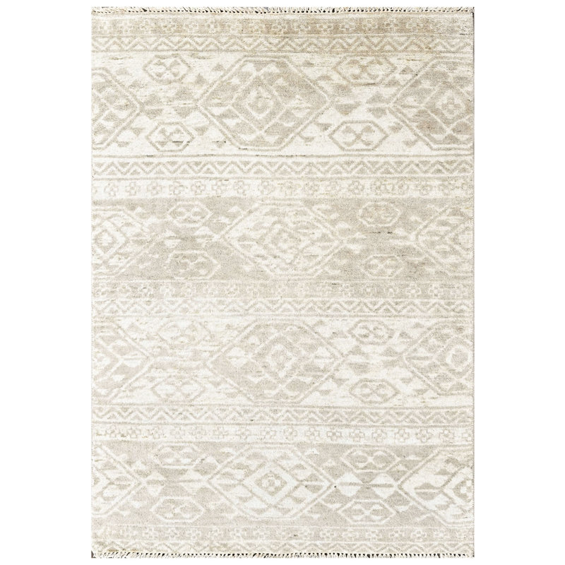 Oushak multicolore noué à la main ton sur ton gris Southwestern, Rectangle 8 pi 8 po x 11 pi 6 po