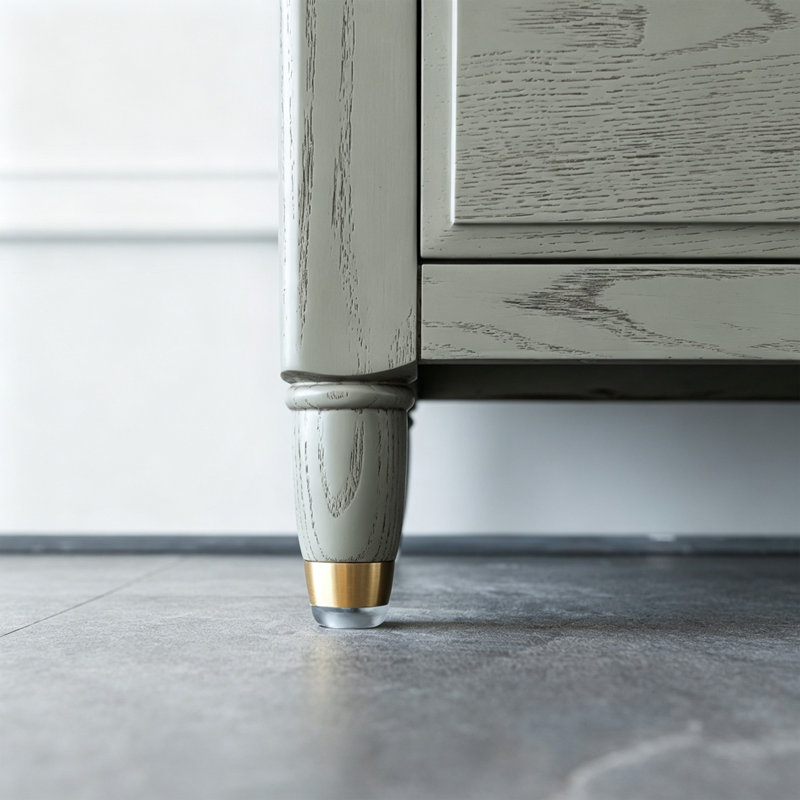 Commode d'appoint ronde gris clair