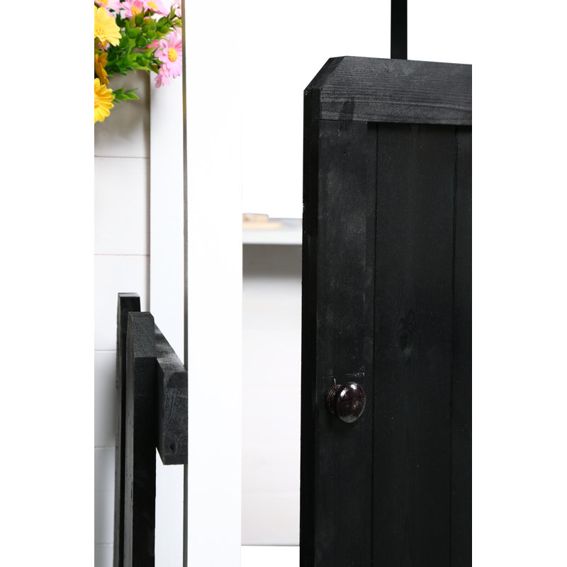 Oceano White and Black Wooden Playhouse with Kitchen and Garden