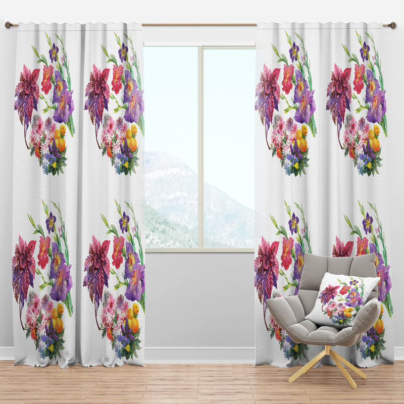 Magnifique texture florale - rideau en velours Farmhouse - obscurcissant - 1 panneau, l 52 po x L 108 po