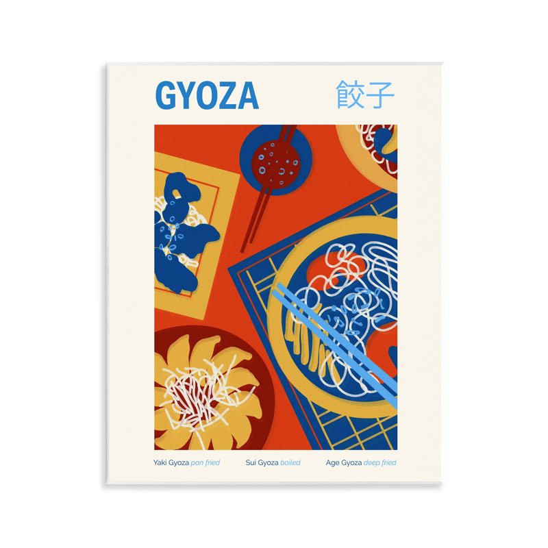 Plaque murale de repas japonais Gyoza, design par Victoria Barnes