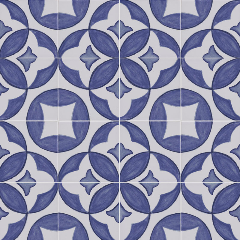 Carreau de porcelaine Santorini Memory 6X6, Bleu