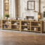 Console de 71 pouces de long avec tablettes de rangement, table de vestibule en bois pour le vestibule