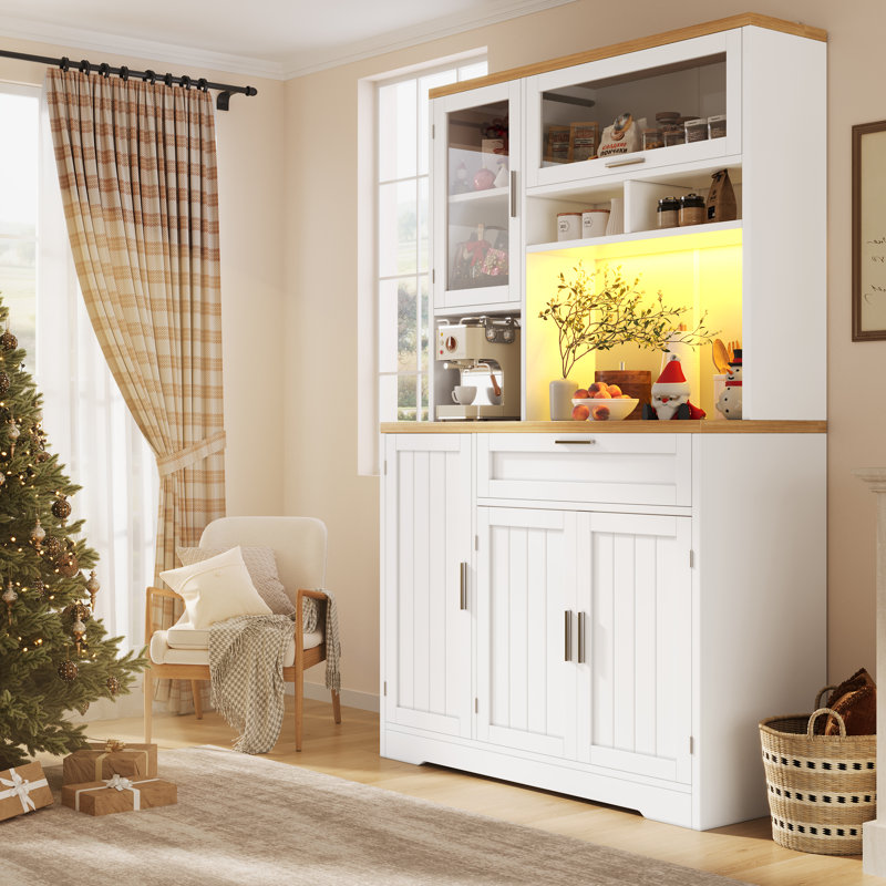 180cm Kitchen Pantry, White