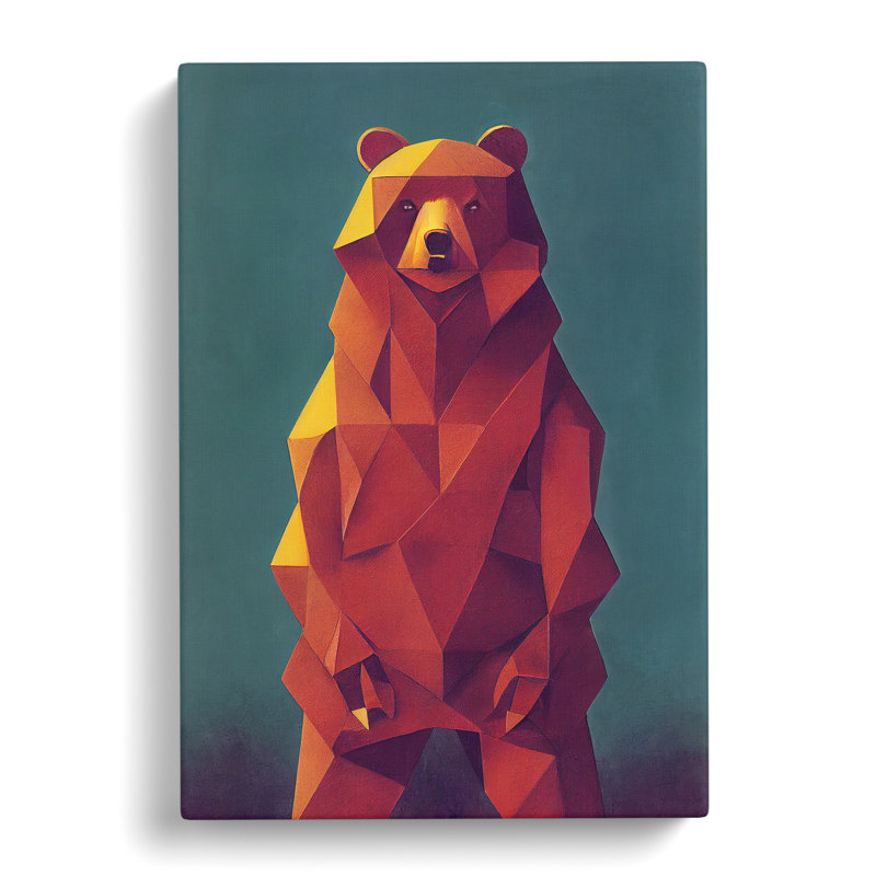 Excellent Bear Abstract - Wrapped Canvas Painting, 50cm H x 35cm W x 3cm D