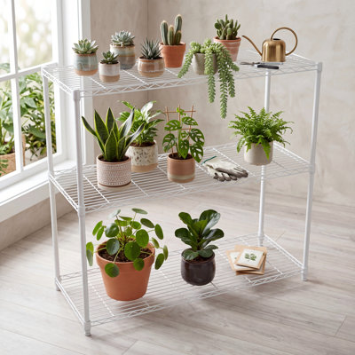 3-Tier 48" W Wire Shelving Unit, 1,050 lbs. Heavy Duty Metal Storage Rack, Adjustable Shelves