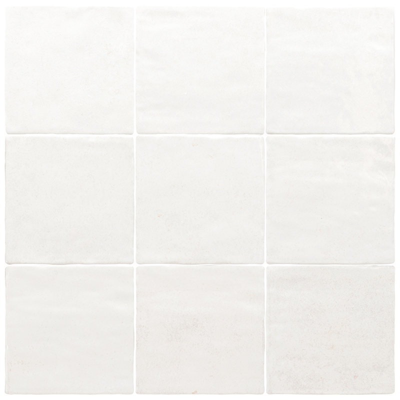 The Tile Life Vela 4" x 4" Glossy Porcelain Wall Tile, Clean