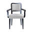 Ensemble de 2 fauteuils de salle à manger rembourrés au fini, chaises d'appoint traditionnelles en tissu avec dossier incurvé et accoudoirs rembourrés-1653095389