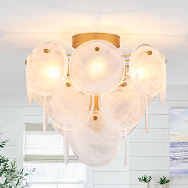 Juniper 24 Round White Dome Pendant Light - Shoppe Jessica