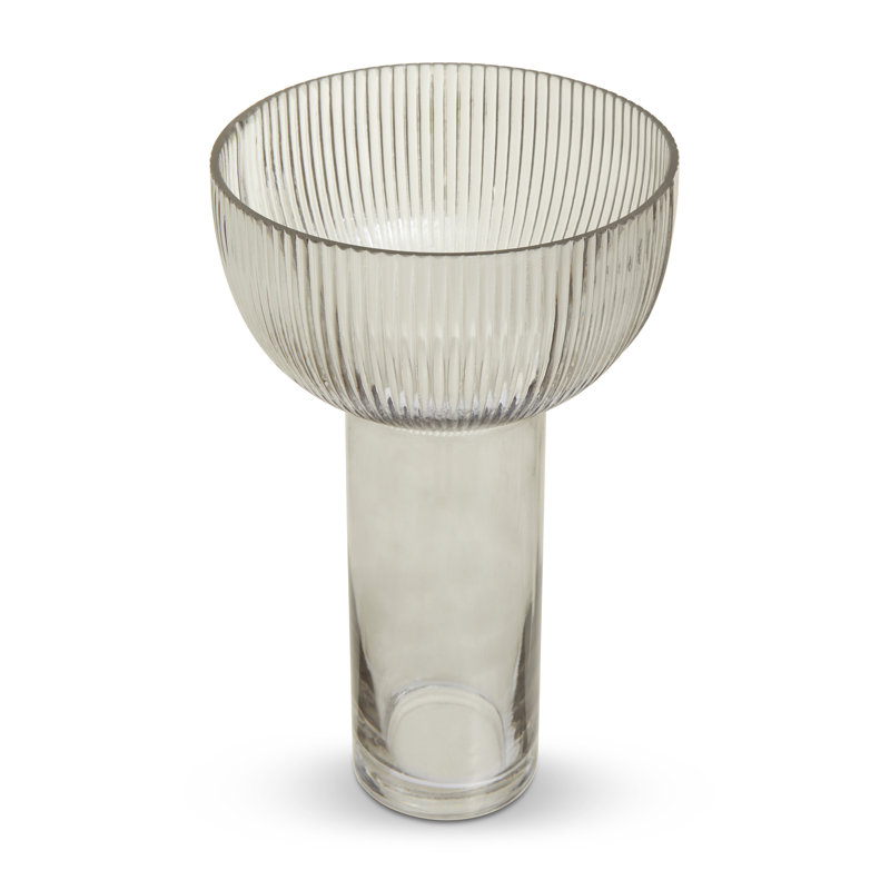 Demekia Glass Table Vase, 29cm H x 18cm W x 18cm D, Gray