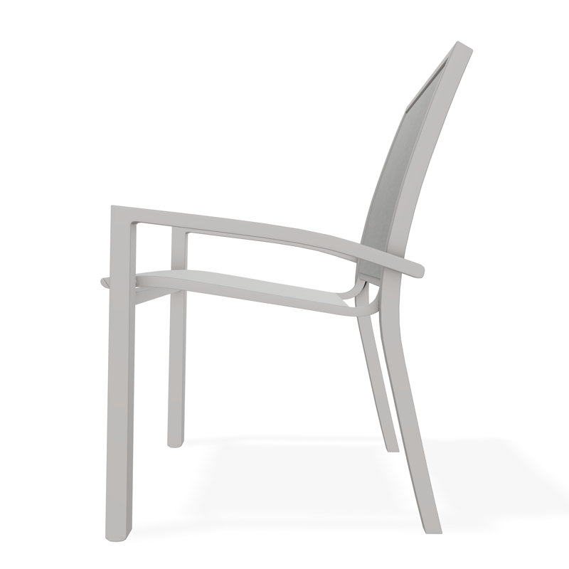 Kendall Outdoor Dining Chair, Warm Gray, Alloy Sunbrella®