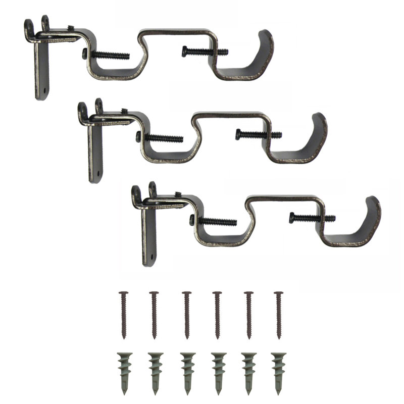 Double Rod Universal Brackets, Bronze
