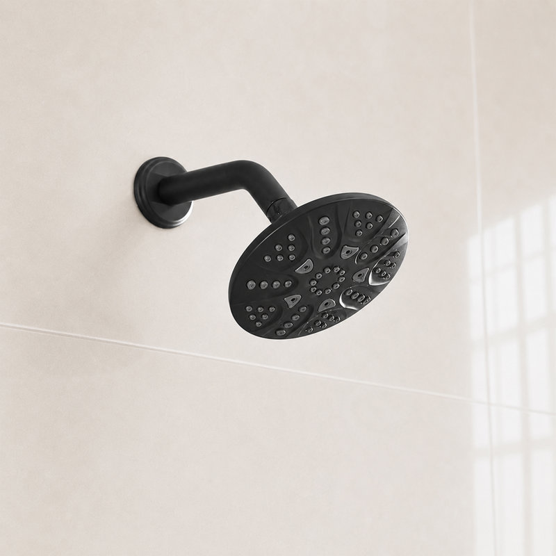Pomme de douche fixe 6 jets 5 po Nova, Noir mat