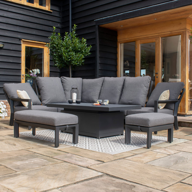 Falisa Reclining Aluminium Corner Dining Set - with Rising Table
